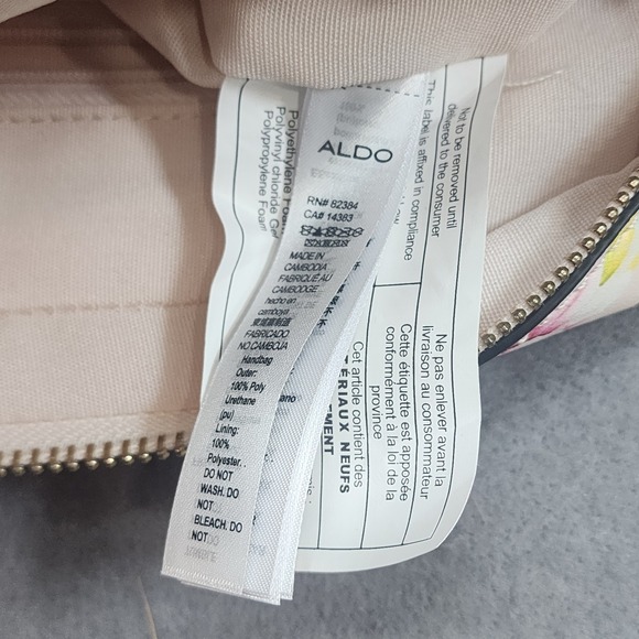 Aldo Andressera Crossbody Bag Cream Floral Chevron Quilted Tassel Womens NEW - Picture 5 of 5